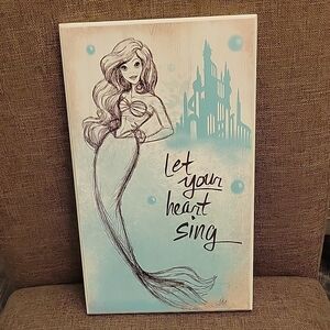 Disney Ariel Wood Art - Blue